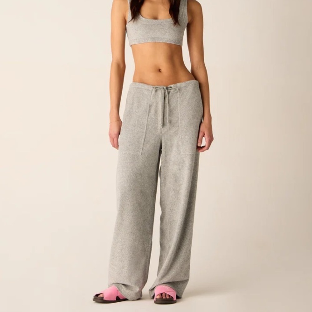 Kith Women Doyers III Towel Terry Pant Medium Zip Fly Drawstring Ankles NWT Grey